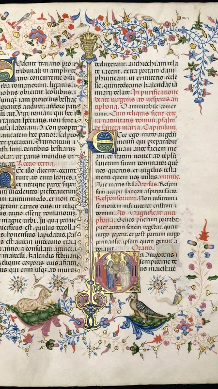 Beaucoup d'animaux illustrent le bréviaire de Marie de Savoie, comme le gypaète barbu.